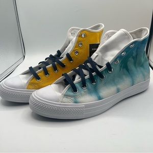 Converse "By You" Chuck Taylor All Star Size 11.5 mens Yellow  Tie Dyed Blue